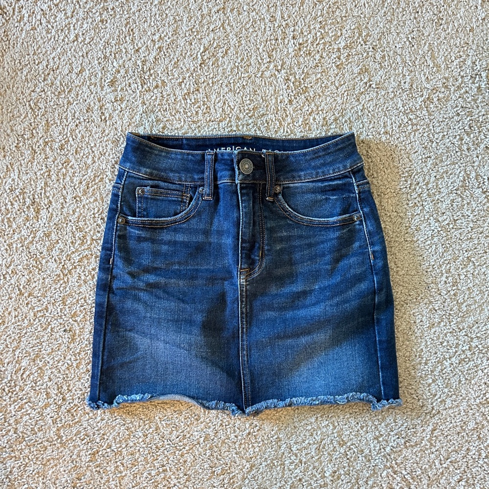 American Eagle Outfitters Blue Denim hi rise mini Skirt